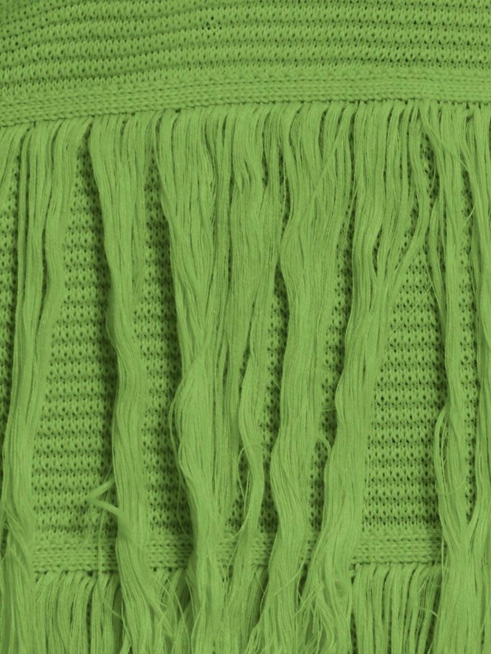 Green Elegant Sleeveless Ribbed Women's Maxi Dress with Frayed Hem - Picture 6 of 6